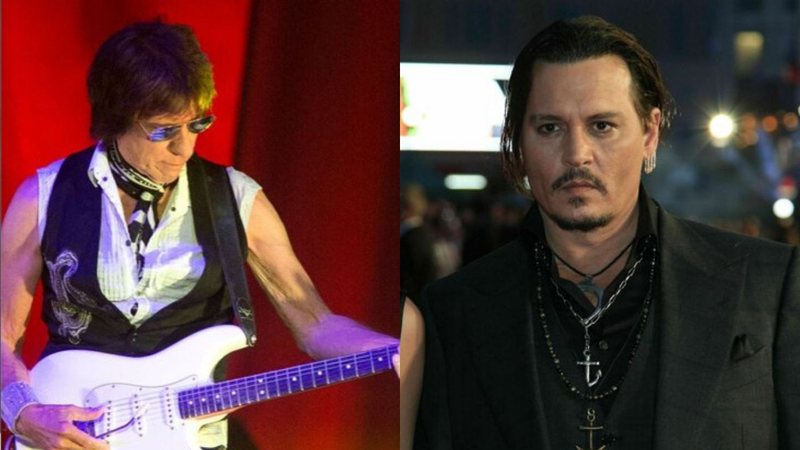 Montagem de Jeff Beck e Johnny Depp (Foto1:Owen Sweeney/Invision/AP) (Foto2: Jonathan Brady / PA Wire Press Association via AP)