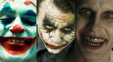 Joaquin Phoenix, Heath Legder e Jared Leto como o personagem Coringa (Foto 1: Reprodução/ Foto 2: Reprodução/ Foto 3: Divulgação)