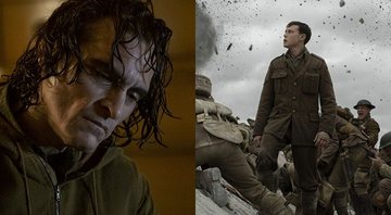 Joaquin Phoenix em Coringa (Foto: Reprodução Warner) e George MacKay em 1917 (Foto: Francois Duhamel / Universal Pictures)