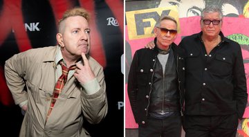 John Lydon, também conhecido como Johnny Rotten (Foto: Emma McIntyre/Getty Images) e Steve Jones e Paul Cook (Foto: Lia Toby/Getty Images)