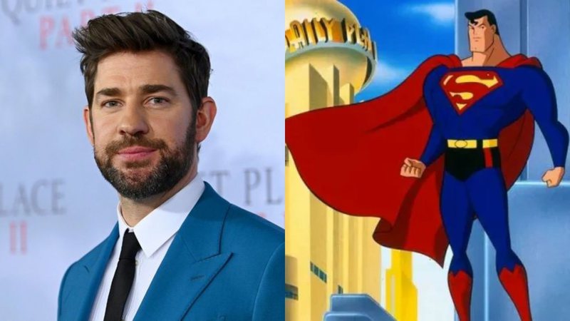 Montagem de John Krasinski Foto: Mike Coppola/Getty Images) e Superman (Foto: reprodução)