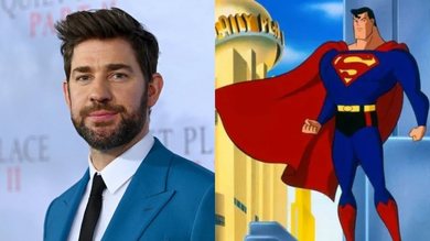 Montagem de John Krasinski Foto: Mike Coppola/Getty Images) e Superman (Foto: reprodução)