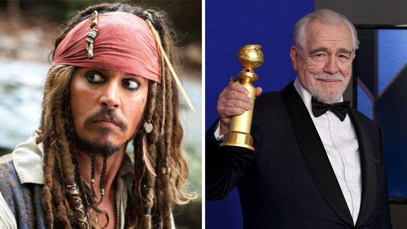 Johnny Depp como Jack Sparrow em Piratas do Caribe (Foto: Divulgação / Disney) e Brian Cox (Foto: Kevin Winter / Equipe)