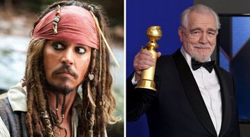 Johnny Depp como Jack Sparrow em Piratas do Caribe (Foto: Divulgação / Disney) e Brian Cox (Foto: Kevin Winter / Equipe)