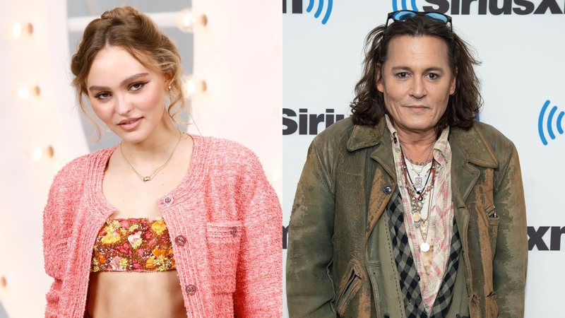 Lily-Rose Depp (Foto: Julien M. Hekimian/Getty Images For Chanel) e Johnny Depp (Foto: Noam Galai/Getty Images for SiriusXM)