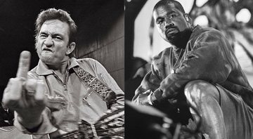 Johnny Cash (Foto: Cortesia de Jim Marshall e Reel Art Press) e Kanye West no Coachella (Foto: Amy Harris/Invision/AP)