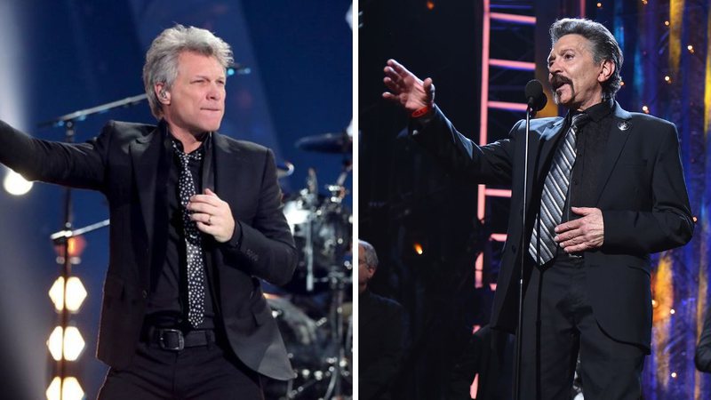 Jon Bon Jovi (Foto: Christopher Polk / Getty Images) e Alec John Such (Foto: Theo Wargo / Equipe)