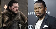 Jon Snow e 50 Cent (Foto 1: Divulgação / HBO e Foto 2: Evan Agostini / AP)