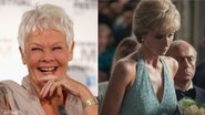 Judi Dench (Foto: Tim P. Whitby/Getty Images) / Princesa Diana em cenas da quinta temporada de The Crown (Foto: divulgação/Netflix)