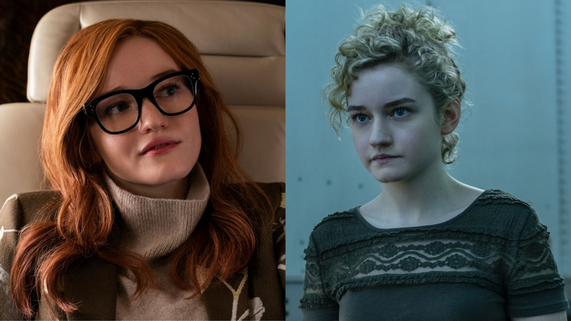 Julia Garner em Inventing Anna (Foto: Nicole Rivelli / Netflix) | Julia Garner em Ozark (Foto: Reprodução / Netflix)