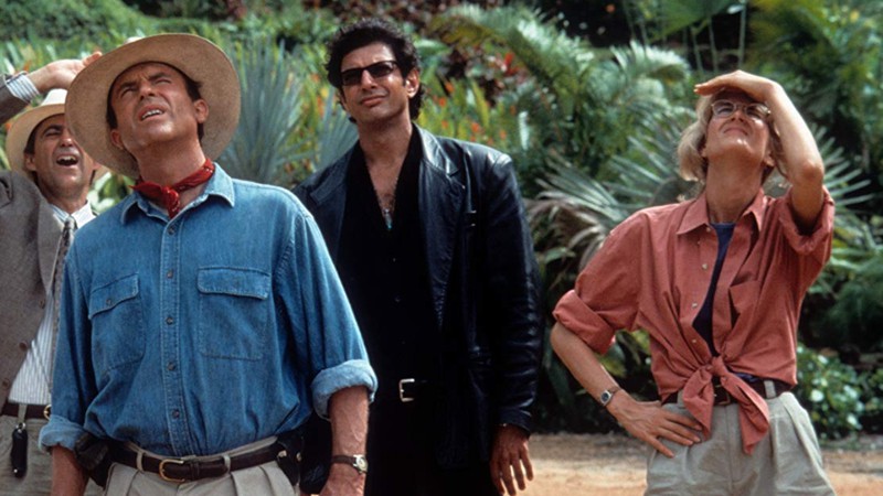 Sam Neill, Jeff Goldblum e Laura Dern em Jurassic Park (foto: Reprodução Universal Studios)