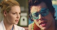 Katherine Heigl como Izzie Stevens (Foto: Reprodução) e Harry Styles no videoclipe de Watermelon Sugar (Foto: Reprodução/Youtube)