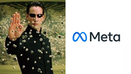 Keanu Reeves como Neo (Foto: Reprodução/Warner Bros.) │Novo logo do Facebook (Foto: Reprodução)