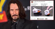 Meme: "Keanu Reeves nos filmes / Keanu Reeves na vida real"  (foto: Reprodução)