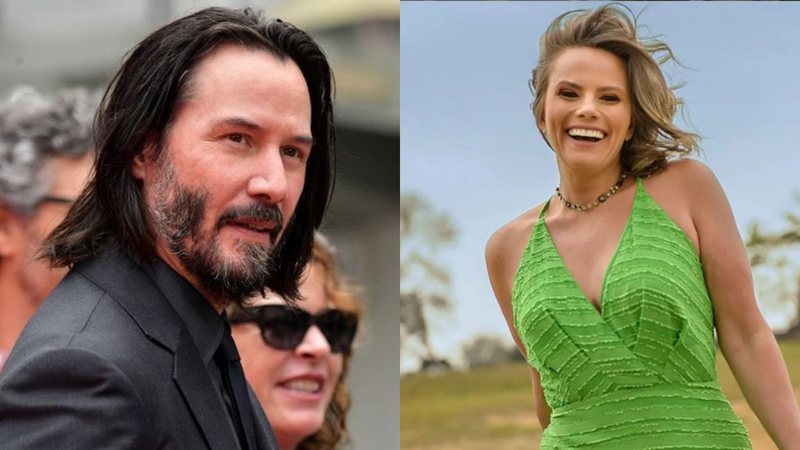 Montagem de Keanu Reeves (Foto: Emma McIntyre/Getty Images) e Maria Cândida (Foto: Reprodução/Instagram)