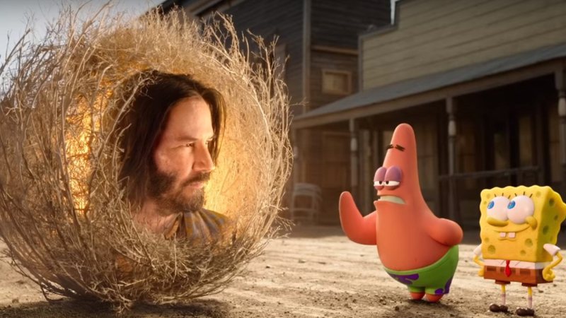 Keanu Reeves em Bob Esponja (Foto: Reprodução/Youtube)