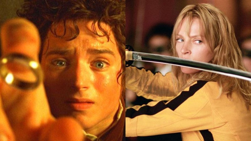 Elijah Wood como Frodo em O Senhor dos Anéis (Foto: Divulgação/Netflix) / Uma Thurman em Kill Bill (Foto: Reprodução)