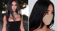 Kim Kardashian (Foto: Reprodução/Instagram) e máscara da Skims (Foto: Reprodução/Instagram)