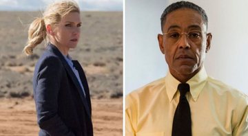 Rhea Seehorn como Kim Wexler (Foto: Reprodução / AMC) e Giancarlo Esposito como Gustavo Fring (Foto: Reprodução / AMC)