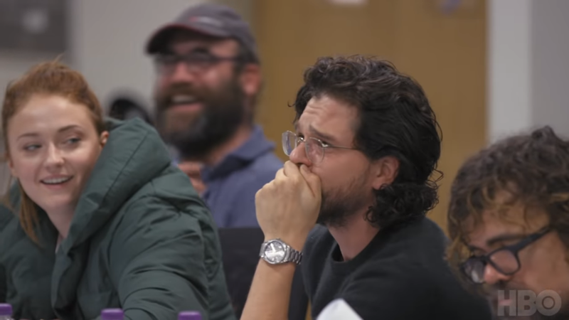 Kit Harington, o Jon Snow, chora ao descobrir o final da série durante leitura (Foto: Reprodução / HBO)