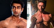 Montagem de JKumail Nanjiani e Hugh Jackman (Foto 1: Reprodução/Instagram. Foto 2: Divulgação)