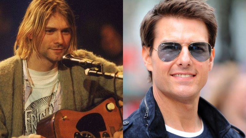 Kurt Cobain no MTV Unplugged (Foto: Divulgação / MTV) e Tom Cruise (Foto: Stuart Wilson/Getty Images)