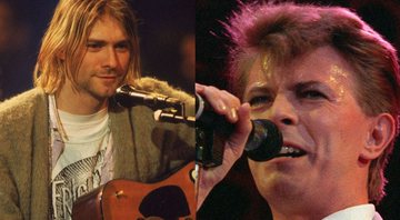 Kurt Cobain em cena do MTV Unplugged (Foto: Divulgação/MTV)/ David Bowie (Foto: Joe Schaber/AP)