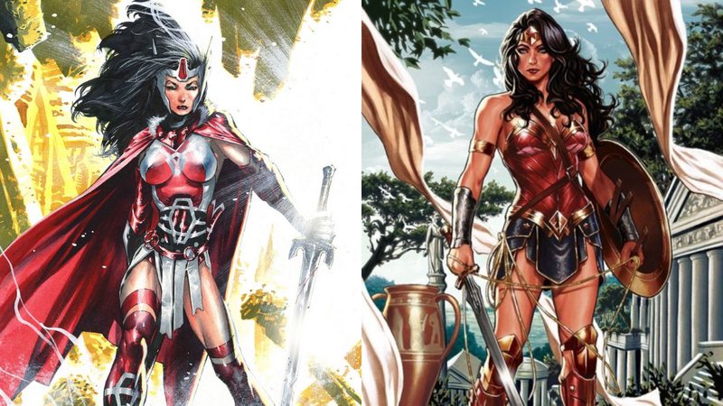 Lady Sif e Mulher Maravilha (foto: Reprodução: Marvel Comics/ DC Comics)