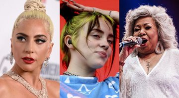 Lady Gaga (Foto:Jordan Strauss/Invision/AP), Billie Eilish (Britta Pedersen/DPA/AP Images) e Alcione (AP Images)