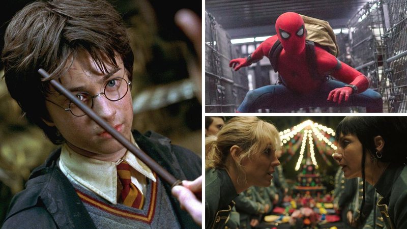 Horário, pela esquerda: Harry Potter, Homem-Aranha: De Volta ao Lar e Vis a Vis: Oasis (Fotos: Divulgação / Netflix)