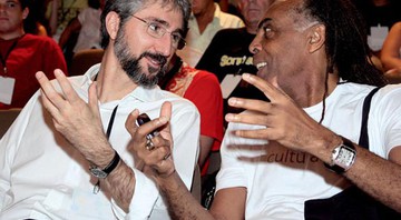 Demian Fiocca, presidente do BNDES, e Gilberto Gil, o ministro da Cultura: papo-cabeça em Recife - Geraldo Gonçalves/Divulgação