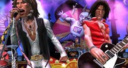 Tyler e Joe Perry no <i>Guitar Hero</i>: banda já foi tema do game <i>Revolution X</i> - Divulgação