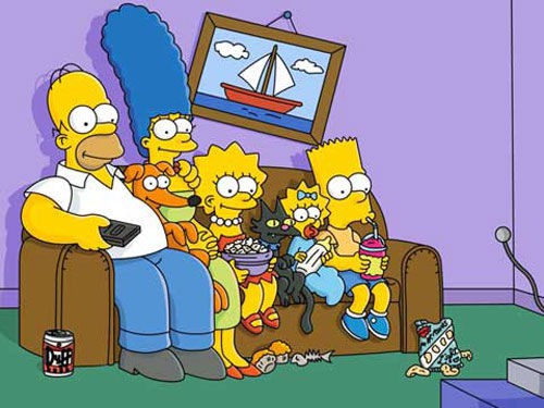 Os Simpsons na clássica cena do sofá - Reprodução