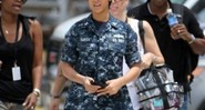 Rihanna no set de <i>Battleship</i> - Reprodução