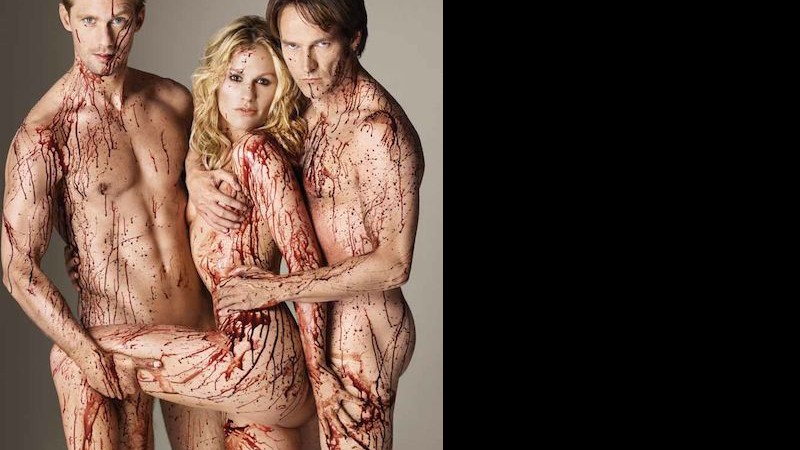 <b>SANGUE QUENTE</b> Alexander Skarsgård, Anna Paquin e Stephen Moyer, os protagonistas de <i>True Blood</i> - Matthew Rolston