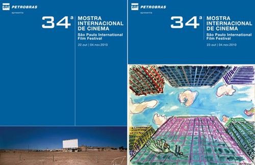 Cartazes da Mostra SP 2010: à esquerda, o pôster de Wim Wenders e, à direita, a ilustração de Akira Kurosawa - Divulgação