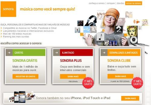 Sonora traz novos planos com direito a download permanente - Reprodução