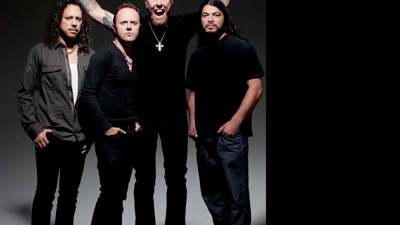 <b>EM CASA</b> (Da esq. para a dir.) Kirk Hammett, Lars Ulrich, James Hetfi eld e Robert Trujillo: o Metallica volta ao Brasil - Ross Halfin