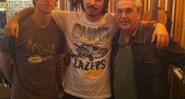 Caetano Veloso grava com o Bonde do Rolê; na foto Zeca Veloso, Pedro D'eyrot e Caetano - Diplo