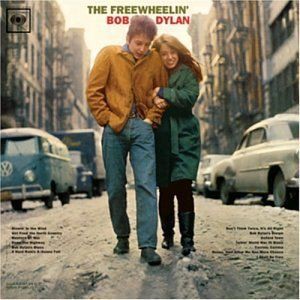 Bob Dylan e sua musa Suze Rotolo na capa de <i>The Freehweelin' Bob Dylan</i>, de 1963 - Reprodução