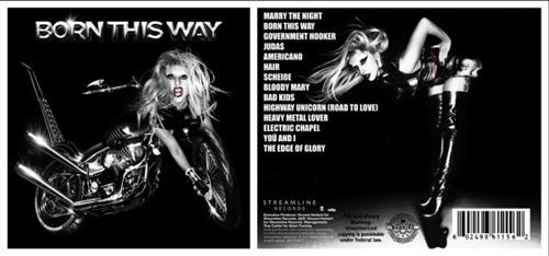 A capa e a contracapa de <i>Born This Way</i>, de Lady Gaga (versão padrão) - Reprodução/Twitter oficial