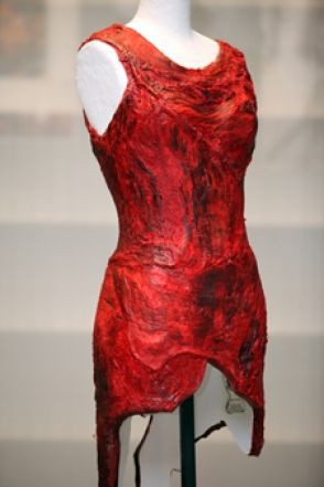 O vestido de carne de Lady Gaga está exposto no Hall da Fama do Rock and Roll - Cortesia do Hall da Fama do Rock and Roll