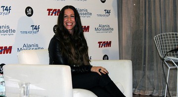 Alanis Morissette durante coletiva em SP - T4F / Divulgação