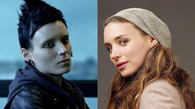 A vida de ator não é tão fácil quanto parece. Muitas vezes, eles precisam mudar drasticamente o corpo para se adequar ao personagem. Veja alguns casos (como o da atriz Rooney Mara, à esquerda) na sequência. - Reprodução/Facebook oficial