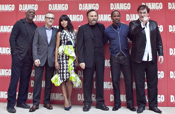 Parte do elenco de <i>Django Livre</i> esteve em Roma junto ao diretor Quentin Tarantino para acompanhar a première no Cinema Adriano - SPE, Inc./Luca Dammicco