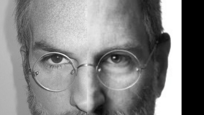 Montagem com foto de Ashton Kutcher e Steve Jobs - Reprodução / Twitter