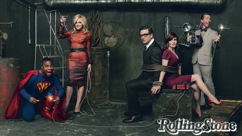 <b>QUEM RI POR ÚLTIMO</b> Tracy Morgan, Jane Krakowski, Alec Baldwin, Tina Fey e Jack McBrayer, em Nova York - MARK SELIGER; PRODUÇÃO DE RUTH LEVY