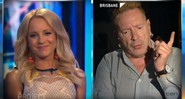 Johnny Rotten e a apresentadora Carrie Bickmore, no programa <i>The Project</i> - Reprodução / Vídeo