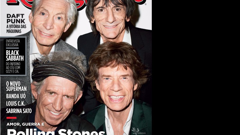 Os Rolling Stones em uma das capas da edição de junho da <i>Rolling Stone Brasil</i>