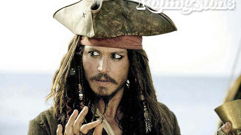 Johnny Depp como o impagável capitão Jack Sparrow.